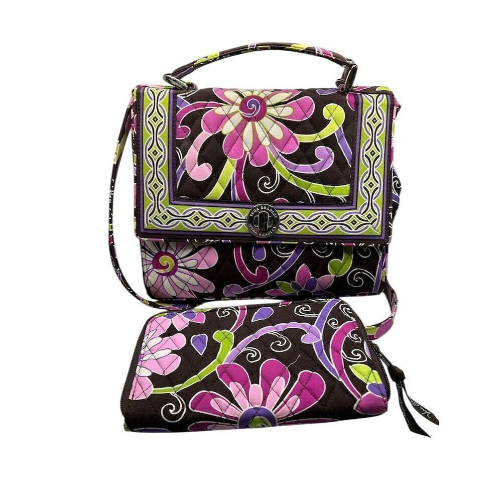 Vera Bradley Women's Floral Crossbody Bag with wallet.